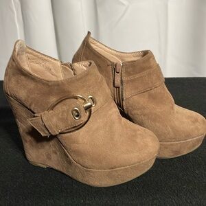 Brown Suede Ankle Booties
